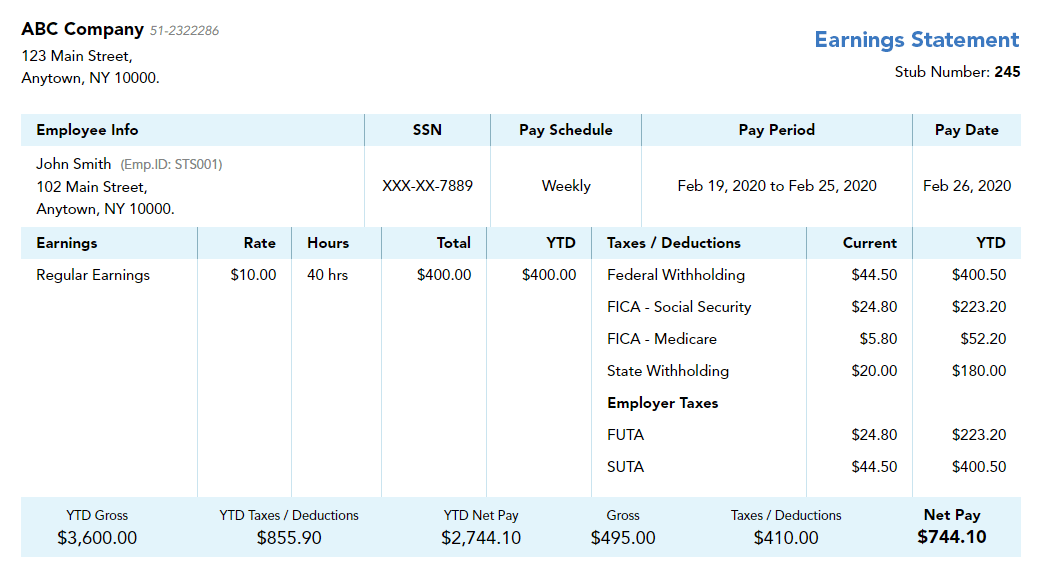 Paystub Template